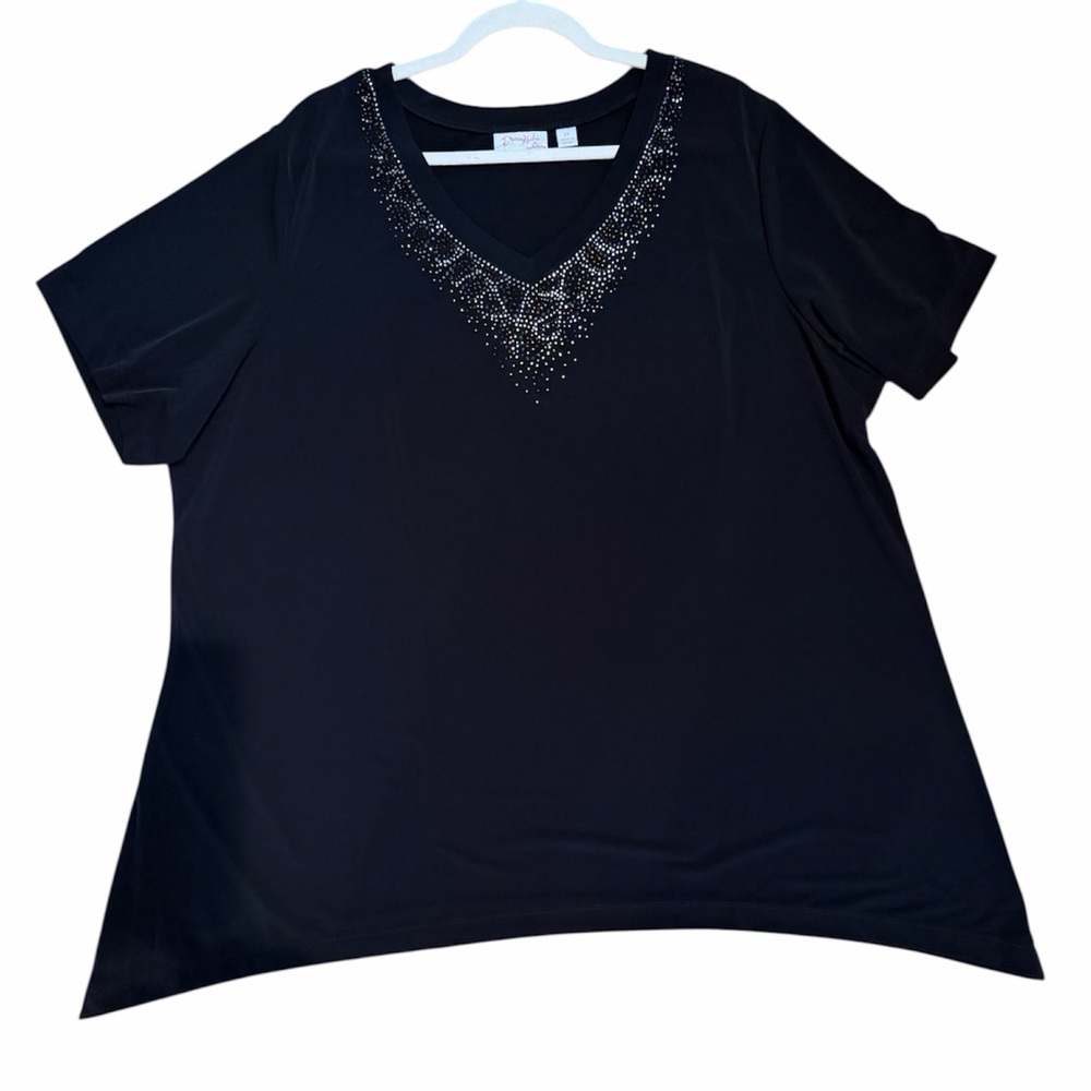 Dream Knits by Quacker Factory Black Top Sz 2X